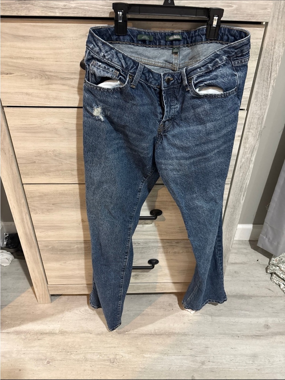 wild fable Distressed Straight-Leg Blue Jeans